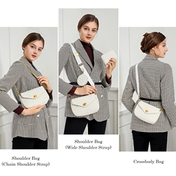 Stylish Brown Quilted Crossbody Bag with Coin Purse