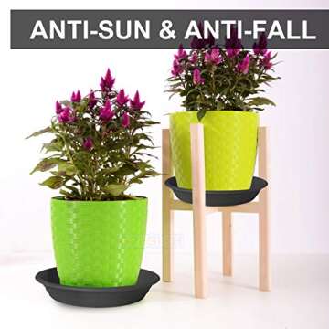 GREGICH 6 Pcs Plastic Plant Saucer 5", Singe Size, Thick Strong 6 8 10 12 inch Potted Plant Water Catcher Tray for Indoors, Planter Pot Saucer Flower Base Bottom Drainage Drip Tray Dish Plate Outdoor