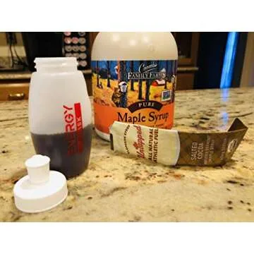 (2 Bottles) Small, Semi-Rigid, Easy-to-Clean, Refillable Gu Flask for Sports Nutrition Liquid Energy Gel Flask - Cycling Flask, Running Flask, Triathlons, Marathons. 110ml (3.5oz)