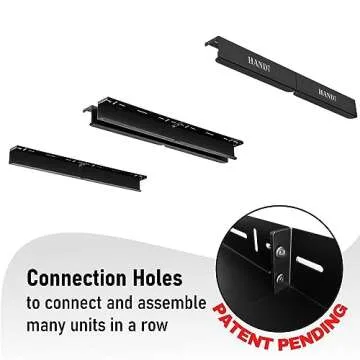 HANDT Overhead Garage Storage Rack, Ceiling Racks, Bin Organization System, Heavy Duty Metal Rack For Container, Supports Most Bins (Black, 4 Sets)