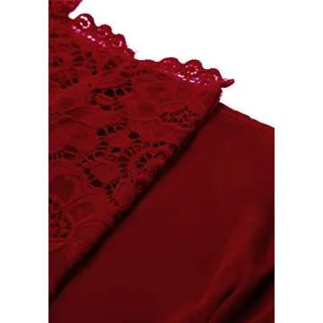 Dressystar Women's Lace Cocktail Dress Hi-Lo Off Shoulder Bridesmaid Swing Formal Party Dress 0042 DarkRed M