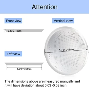 Beasea Nonstick 16 Inch Pizza Pan for Oven and Air Fryer