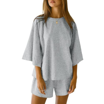 Tankaneo Women's 3/4 Sleeve Pajama Set Comfort Lounge Wear