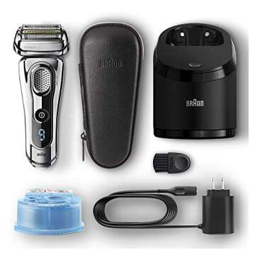 Braun Series 9 Electric Wet & Dry Foil Shaver with Precision Beard Trimmer for Men, Rechargeable, Cl...