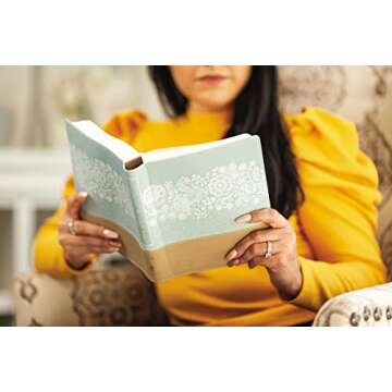 NIV, Journal the Word Bible, Large Print, Leathersoft, Teal/Tan: Reflect, Journal, or Create Art Next to Your Favorite Verses