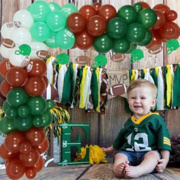 Jollyboom First Down Football Birthday Party Decorations, Football 1st Birthday Party Decorations fo...