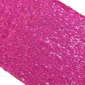 ShinyBeauty Hot Pink Table Runners Pack of 2 Home Decor Sequin Table Runner Fuchsia 12 by 108 in Wed...