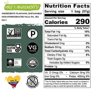 ARTISAN TROPIC Plantain Strips Sea Salt - 8 Pack, 2oz - Vegan, Paleo, Gluten Free Chips - Individual Bags Healthy Snacks for School, Gym, Kids – Whole 30 Approved Foods Baked Banana Chips