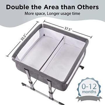 Ihoming Twin Bassinet for Twins, Safe Bedside Sleeper