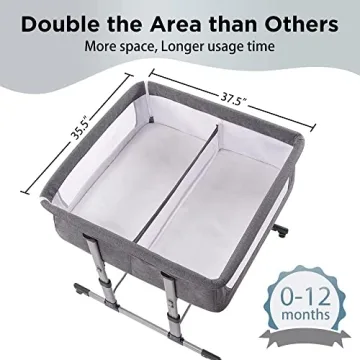 Ihoming Twin Bassinet for Twins, Safe Bedside Sleeper