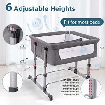 Ihoming Twin Bassinet for Twins, Safe Bedside Sleeper