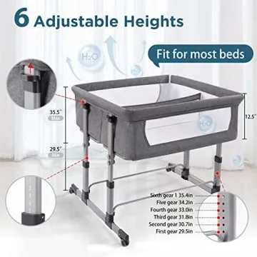 Ihoming Twin Bassinet for Twins, Safe Bedside Sleeper