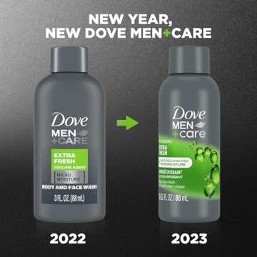 DOVE MEN + CARE Refreshing Extra Fresh with 24-Hour Nourishing Micromoisture Technology Body Wash for Men 3 oz