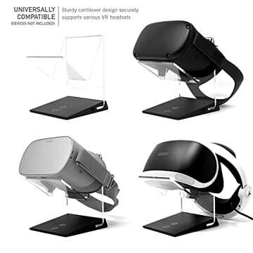 Asterion The Original Universal Illuminated RGB VR Charging Stand for Meta Quest 3 | 2 | 1 | Pro, Oculus, Vision Pro, HTC, Rift-s, PSVR, Index All VR Headsets | Black Aura v1.0