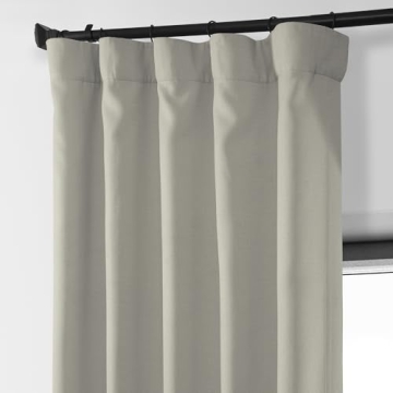HPD Faux Linen Textured Room Darkening Curtains 50W x 108L