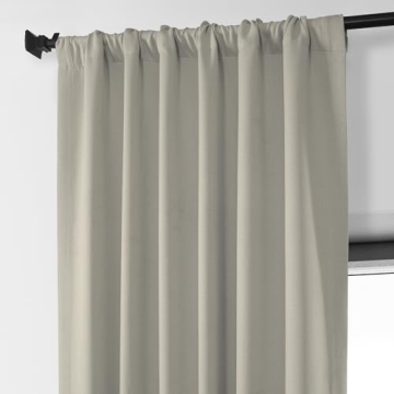 HPD Faux Linen Textured Room Darkening Curtains 50W x 108L
