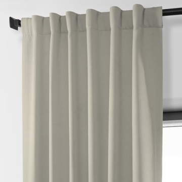 HPD Faux Linen Textured Room Darkening Curtains 50W x 108L