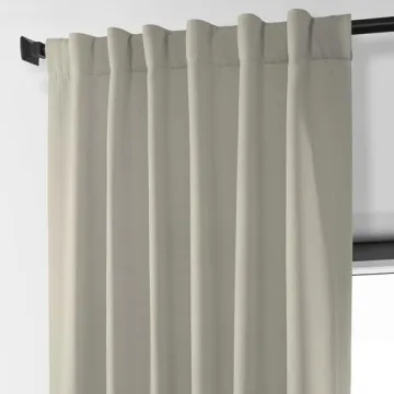 HPD Faux Linen Textured Room Darkening Curtains 50W x 108L