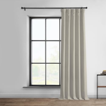 HPD Faux Linen Textured Room Darkening Curtains 50W x 108L