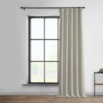 HPD Faux Linen Textured Room Darkening Curtains 50W x 108L