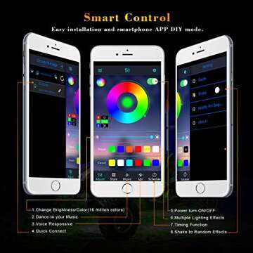 Niking Auto RGB LED Rock Light Kits - 4 Pods, Bluetooth Control