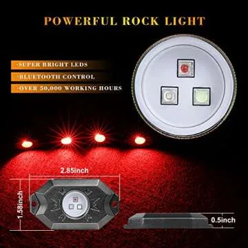 Niking Auto RGB LED Rock Light Kits - 4 Pods, Bluetooth Control