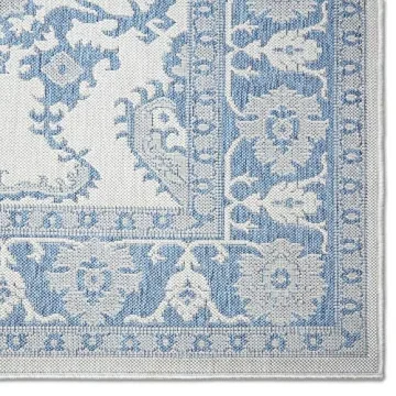 Home Dynamix Nicole Miller Patio Country Ayana Indoor/Outdoor Area Rug, 7'9"x10'2", Traditional Gray/Blue