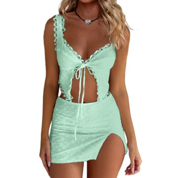 Chic Summer Two-Piece Crop Top and Skirt Set