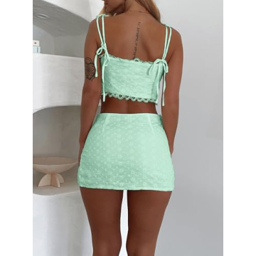 Chic Summer Two-Piece Crop Top and Skirt Set