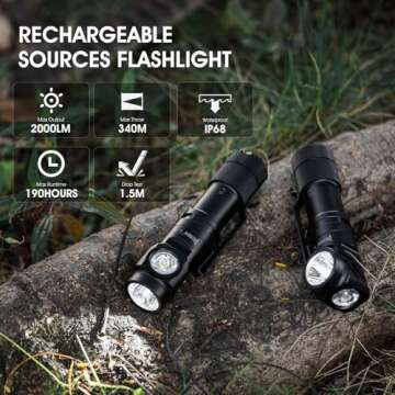 WUBEN L1 Flashlight Rechargeable Led Flashlights High Lumens 2000 Lumen Battery Powered, Super Brigh...
