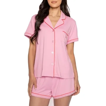 PJ Salvage The Summer I Turned Pretty Lounge Short-sleeve Button Down Shirt and Bottom Shorts Pajama...