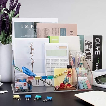 YestBuy Acrylic Desk Organizer for Office and Makeup Essentials