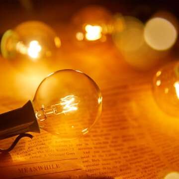 Brightown G40 Replacement Light Bulbs 5W Clear Globe Bulb fits E12 C7 Candelabra Screw Base Sockets, 1.5 Inch Dimmable Light Bulbs for Indoor Outdoor Patio Decor, Pack of 50