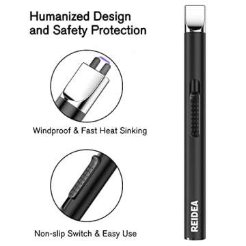 REIDEA Rechargeable Electric Plasma Lighter for Home and Camp