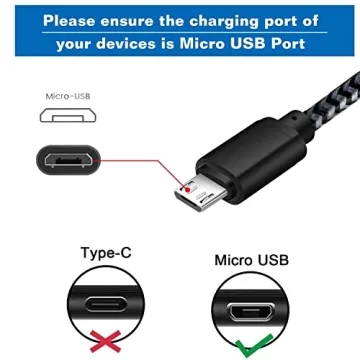 HI-CABLE 2-Pack Micro USB Charger Cable & Wall Charger