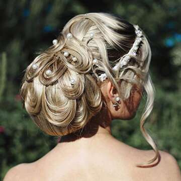 40 Packs Pearl Hair Pins Wedding Bridal Flower Pins for Brides and Bridesmaids Hair Style (0.4 Inch)