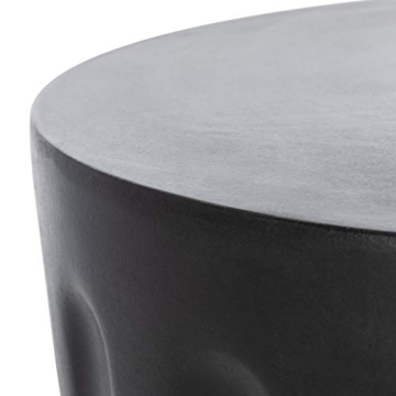 SAFAVIEH Outdoor Vesta Black Modern Concrete Accent Table