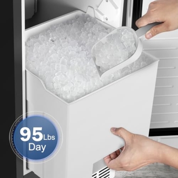 RAPSUAR Ice Maker - 95Lbs Daily Output & 35Lbs Bin