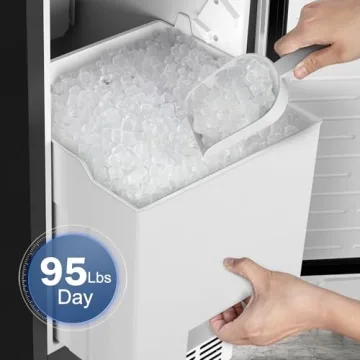 RAPSUAR Ice Maker - 95Lbs Daily Output & 35Lbs Bin