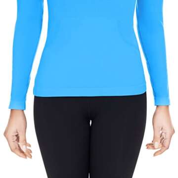MathCat Long Sleeve Workout Shirts for Women,Yoga Tops Running Shirt Breathable Athletic Gym Shirts for Women Workout Tops(Blue_02,M)