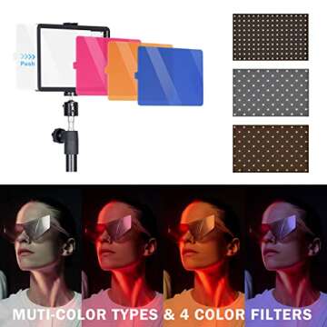 SVOPY Dimmable LED Video Light - 5600K USB Photography Lighting Kit with Adjustable Tripod Stand and...