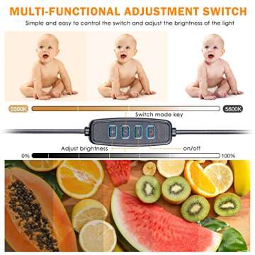 SVOPY Dimmable LED Video Light - 5600K USB Photography Lighting Kit with Adjustable Tripod Stand and 4 Color Filters, Portable Studio Light for Live Broadcast/Photography, Tabletop