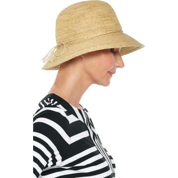 Coolibar UPF 50+ Women's Carolina Summer Cloche - Sun Protective (One Size- Natural)