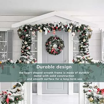 Hotop 20 Pieces Wire Wreath Frames Green Christmas Metal Round Wreath Making Rings for DIY Floral Craft Home New Year Decorations(8 Inch)