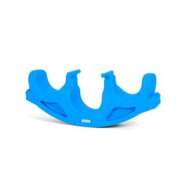 Simplay3 Rock and Roll Teeter Totter Seesaw - Rocking Fun for Two Toddlers or Kids Ages 18 Months to 5 Yrs- Sapphire, Made in USA