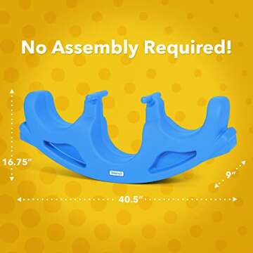 Simplay3 Rock and Roll Teeter Totter Seesaw - Rocking Fun for Two Toddlers or Kids Ages 18 Months to 5 Yrs- Sapphire, Made in USA