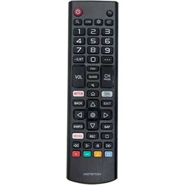 LG AKB75675304 Replace Smart TV Remote Applicable 55UM6900PUA 65UM6900PUA 43UM7100PUA 49UM7100PUA 55UM7200PUA 43UM7300PUA 43UM7310PUA 49UM7300PUA 50UM7310PUA 70UM7370PUA 50UM7400PUA 82UM7570PUB