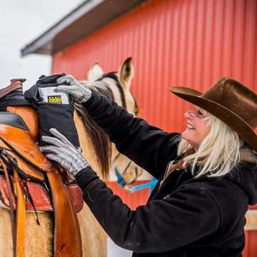 TrailMax Medium Horse Pommel Bags for your Western Saddle; Insulated Saddle Bags for Horses; Camera or Cellphone Saddle Bag; Secured W/Straps Around Pommel of Western or Endurance Saddles;BRN