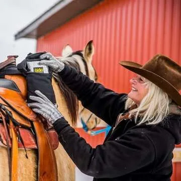 TrailMax Medium Horse Pommel Bags for your Western Saddle; Insulated Saddle Bags for Horses; Camera or Cellphone Saddle Bag; Secured W/Straps Around Pommel of Western or Endurance Saddles;BRN