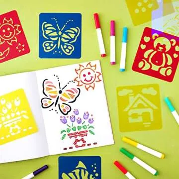 Juvale Drawing Stencils, Hollow Out Drawing Templates, Plastic Animal Stencils for Craft Projects (5...